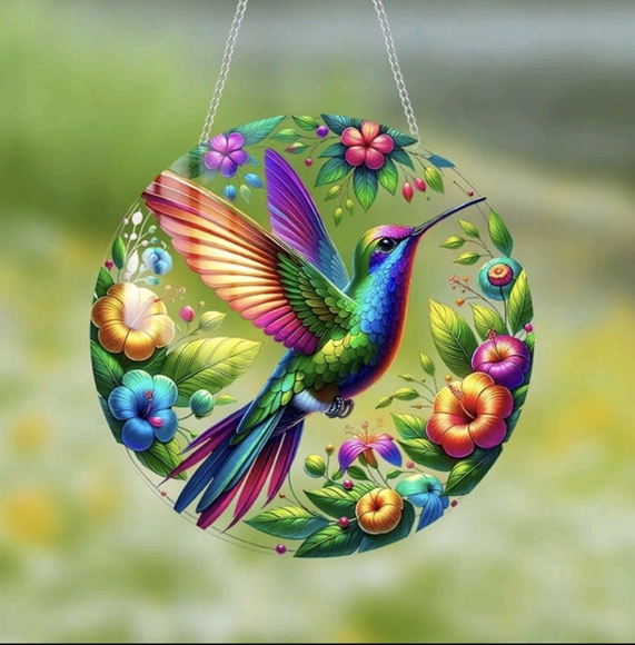 Hummingbird Acrylic Colorful Suncatcher - Picture 7 of 9